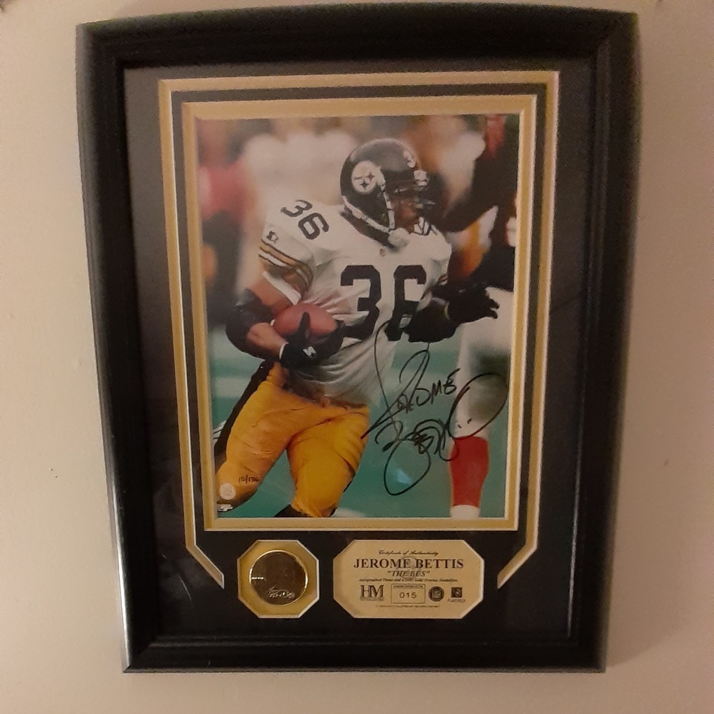 Pittsburgh Steelers Jerome Bettis Signed Plaquee